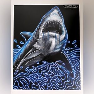 Shark Art Print- 11x14 on heavy cardstock, satin finish.